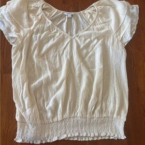 Express Ivory Textured Blouse